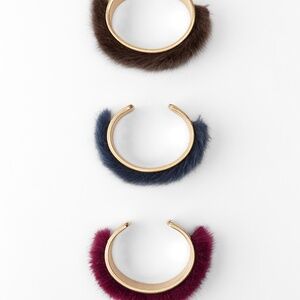 ara pack of three fur armbands bracelets limited edition NWT